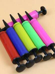 1pc/5pcs (Random Color) Balloon Inflator, Hand-Operated Plastic Balloon Air Pump, Suitable For Birthday Party Supplies - Multicolor - View 4