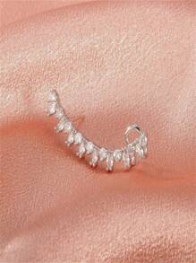 1pc Zirconia Stone Fake Ear Clip Earrings, Women Daily Wear, Casual Party Business Celebration Festival, Versatile Jewelry Silver Gold Zirconia Earrings