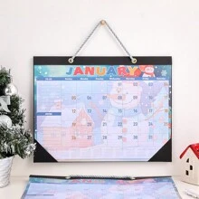 12 Sheets 2025 Colorful Monthly Wall Calendar Transparent Waterproof Cover Rainbow Weekly Planner Daily Study Check-In Message Hanging Calendar Festival Celebration For Organizing At Home School Office