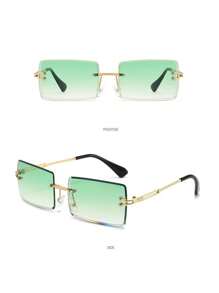 1 pièce Lunettes de mode sans monture pour hommes, lunettes de soleil vintage de luxe pour les voyages et l'extérieur. Lunettes de mode pour hommes pour l'été, les vacances à la plage, l'extérieur et les voyages