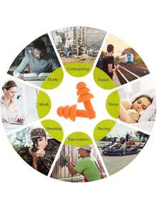 7对装柔软硅胶耳塞，隔音耳塞，适用于睡眠、防打鼾、旅行、度假、返校季