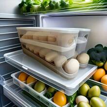 2-Layer Rolling Egg Dispenser - Holds Approx. (12-14) Eggs, Automatic Spacesaving Fridge And Cabinet Storage, Roll-Up Fridge Side Door Egg Holder, PET Fridge Egg Organizer, Egg Picking Rack, Keeps Eggs Fresh, Excellent Kitchen Organization Tool, Christmas Gift, Halloween Gift, For Outdoor, Camping