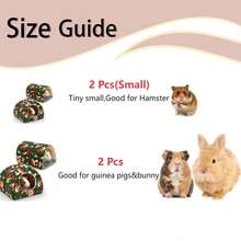 豚鼠藏身处，Glittme 柔软豚鼠床和隧道，2 包可洗豚鼠隧道，带豚鼠配件，适用于仓鼠、兔子、小兔子等小动物