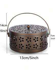 1pc Iron Art Incense Burner, Indoor/Outdoor Safe Fragrance/Mosquito Coil Holder With Handle, Creative Incense Burner For Home, Gift