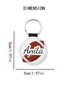 1pc Personalized Sublimation Keychain DIY Craft Kit Round Keychains For Everyone PU Leather Blanks Key Ring,Custom Name AndBall Pattern Gift. Ideal For Him, Her,Boyfriend,Girlfriend,Dad,Mom,Family,Friends, Wife, Husband,Pet, For Anniversaries,For Valentine's Day,For Christmas,For Mother's Day,For Father's Day For Holiday Gifts And Party Favors.