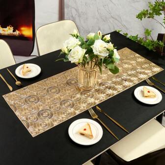 1 pieza/50 piezas Camino de mesa con diseño de caracol dorado, en forma de flor, resistente al calor, para decoración de mesa de hotel/restaurante, fiesta