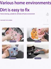 20pcs Kitchen Cleaning Cloth, Reusable Dishwashing Cellulose Sponge Cloth With Strong Water Absorption, Coral Velvet Cleaning Rag, Quick-Dry Towel For Kitchen Cleaning
