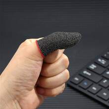 10 Pack Gaming Finger Sleeves, 0.3mm Silver Fiber Dedales Gamer, Smooth Operation, Anti-Sweat, Extremely,Maximum Response,Comfortable Fit, Fit Mobile Phone Tablet Devices - 黑色 - 查看 5