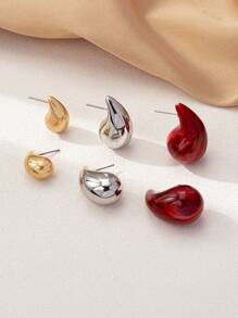 1 Set de Elegantes Pendientes Versátiles de Gota de Estilo Minimalista y Multicolor, Joyería Elegante de Alta Gama para Uso Diario