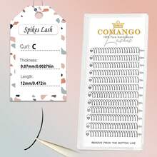 CoMango 240 簇纤细尖刺睫毛 Manga 睫毛簇 哑光黑色 自然俄罗斯浓密睫毛延长 0.07 C D 卷曲混合托盘 A/M 形状 预制纤细扇形 单根假睫毛 睫毛簇，睫毛簇，单根睫毛，睫毛，假睫毛 - 黑色 - 查看 24