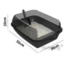 Large Open Cat Litter Tray High Sided Deep Jumbo Rim Pan Box Loo Toilet+Cat Toy - Multicolor - View 9