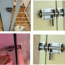 No-Drill Stainless Steel Door Latch, Thickened Surface Mount Bathroom Door Lock, Old-Fashioned Wood Door And Window Anti-Theft Bolt