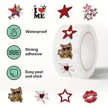 500 张市中心卡通乙烯基贴花贴纸，可重复使用，耐用且适用于光滑表面