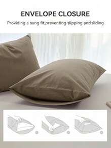 1pc Unfilled Washable Pillow Cover In Brown Color