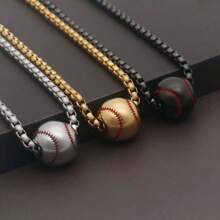1 Pieza Collar de Béisbol de Acero Inoxidable Joyería para Hombres y Mujeres, Accesorio de Béisbol, Colgante de Béisbol/Softbol de Acero Inoxidable, Joyería Deportiva de Estilo de Pareja