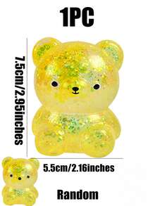 1 pieza Oso de caramelo brillante suave y relajante, juguete sensorial Needoh, juguete apretable de oso de rebote lento, juguetes antiestrés, adecuado para regalos de Navidad, Pascua, cumpleaños, relleno de bolsas de recuerdo de fiesta - Multicolor - Ver 16