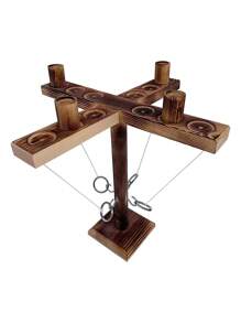 1 pieza Juego de anillos para 4 jugadores, juego de lanzamiento de mesa de madera para fiestas