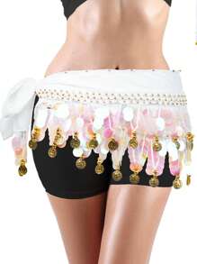 肚皮舞亮片腰带金铜币肚皮舞臀巾女士肚皮舞腰链舞蹈表演腰带