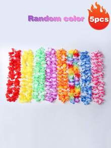 1 件热带花环夏威夷花环、夏威夷草裙舞花环、项圈、颈环、胸环表演派对花环、充满活力的热带项链 - 非常适合派对、夏威夷和特殊庆祝活动、生日、节日、节日派对用品装饰的派对礼物，有多种颜色可供选择 - 彩色 - 查看 17