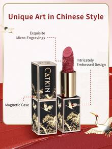 Catkin Rouge Carved Lipstick, Waterproof Long-Lasting Satin Moisturizing Smooth Lip Color CR127 Vermilion - CR127 - View 5