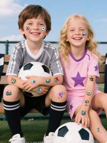 2025 neue Fußballaufkleber, süße Cartoon Jungen Mädchen temporäre Aufkleber-halten 2-5 Tage, Kinder wasserfeste lustige Arm Fun Party, Computer Buch Aufkleber, Federmäppchen Aufkleber, temporäre Aufkleber, Schulanfang Grundausstattung süße Aufkleber DIY Verkleiden Aufkleber Selbstgemachte Aufkleber interessante Spielsachen Feiertagsparty Dekorationsaufkleber Geschenktüte Dekorationsaufkleber