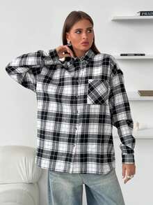 Chemise à carreaux pour femmes, nouveau style coréen, blouse décontractée vintage à manches longues pour le printemps et l'automne