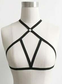 1 Piece Of Sexy Elastic Bra Decorative Strap, Sexy Lingerie Accessories, Hollow Cross Bra Decorative Strap, Halter Neck Harness Body Decorative Strap, Nightclub Party Gathering Performance Decorative Accessories.