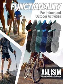 12 pares de calcetines deportivos casuales para hombres con lengüeta de extracción, adecuados para actividades de ocio y deportivas