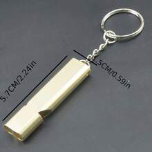 3 Portable Survival Whistle Keychains, Aluminum Alloy Dual Frequency High-Frequency Whistle, Outdoor Survival Whistle, Dog Training Whistle, High-Frequency Whistle Tool, Suitable For Outdoor Camping, Travel, Hiking, Mountaineering And Seeking Help - Gold - View 11
