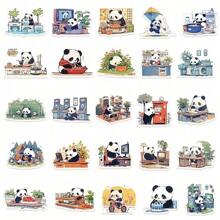 50 Pandas Tages-Aufkleber, Laptophüllen, Handyhüllen, Dekorative DIY-Aufkleber Schulmaterial, Schulanfang