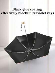 7.5英寸/19厘米迷你折叠伞，便携式户外遮阳伞，防紫外线遮阳伞，带收纳袋，防晒，6根伞骨+加厚黑色防水涂层，户外、旅行、夏季防晒必备，防风防水 - 彩色 - 查看 6