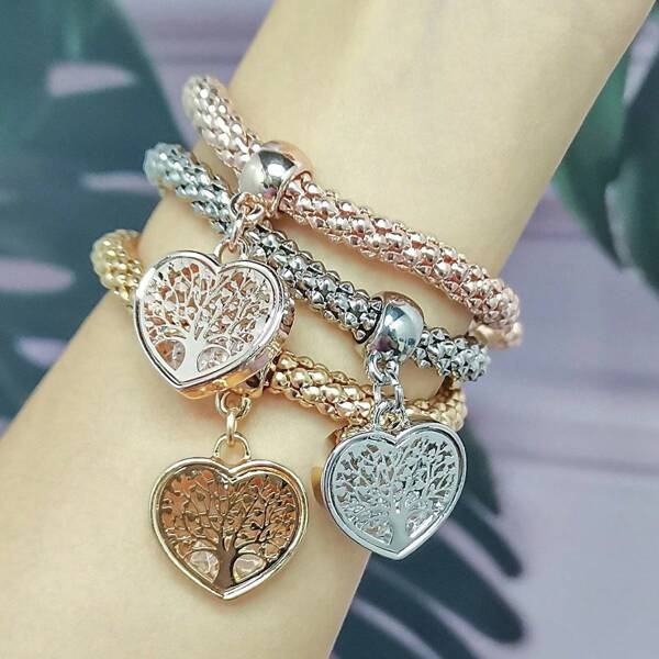 3pcs Zinc Alloy Starfish Pendant Bracelet, Unisex, Suitable For Holidays, Summer, Daily Wear