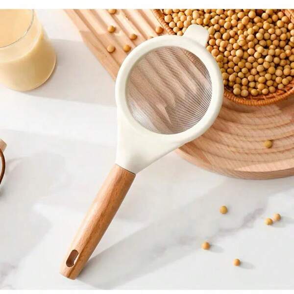 1 Piece Of Stainless Steel Flour Sieve, Kitchen Household Baking Fine Funnel, Sugar Powder Sieve, Juice And Soy Milk Separation Residue Filter