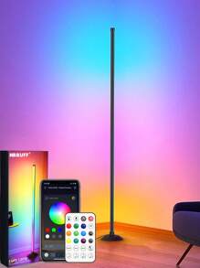 NBBUFF 47 Zoll RGBIC Ecken Stehlampe für Heim-Dekoration, Farbwechsel Ambiente Beleuchtung mit App, Fernbedienung und Steuerbox, Musiksynchronisation, Zeitsteuerung, Eckenlampe für Wohnzimmer-Dekoration, Schlafzimmer und Gaming Zimmer