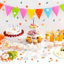 100 Stück Konfetti mit Orange-Thema für Neujahrsfeier, gemischte Farben mit Eukalyptus Deko, für Zitrus-Themen Tischdekorationen, Hochzeits-/Geburtstagszubehör