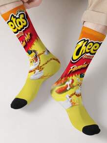 1 par de calcetines unisex con diseño 3D de impresión digital de 360° de una botella azul y una cola, cómodos, transpirables, con diseño de calavera de moda personalizado, adecuados como regalo para vacaciones, vacaciones, creativo e interesante