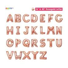 16Rose Gold Letter Balloons Banner | 16/40'' Mylar Custom Phase Balloon Banner | Birthday Party Decor Name Balloons BannerDefault Golden Balloon - Multicolor - View 2