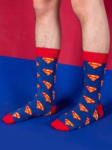 Warner Bros 1Pair Of Hero Super Cartoon Animation Socks For Men, Novel, Fun, Happy And Crazy Socks For Christmas And Halloween, Suitable For Gifting At Parties - Multicolor - View 4