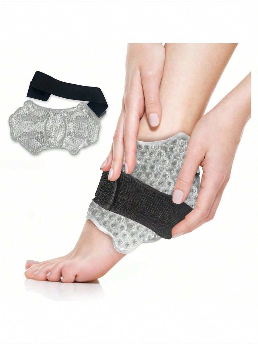 1 pieza Envoltura de hielo para tobillo y pie para lesiones reutilizable, paquete de gel, talón del pie, suave - Multicolor - Ver 1