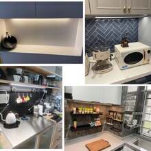52cm USB LED Light Bar, Kitchen Under Cabinet Lighting, High Brightness, Tubular, Warm/Daylight Color, 3 Dimming Levels, Dimmable, Magnetic & Adhesive Installation, Easy Install, Eye-Caring, Energy-Saving