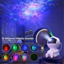 1 件 LED 星空投影仪，带不同星系模式，遥控宇航员投影灯，卧室星系投影仪，星系小夜灯，房间装饰，派对 - 彩色 - 查看 6