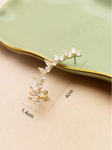 1pc Fashionable Elegant Zirconia Horse Eye Cartilage Clip-On Earring