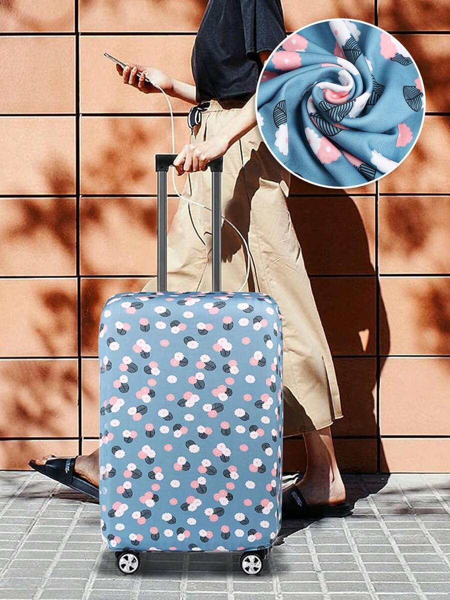 18-32英寸弹性行李箱套设计感彩色图案可水洗行李箱套全身印花防尘防刮保护套拉杆箱旅行配件学校用品返校用品大学宿舍学生必备旅行必需品假期暑假学校包学校配件 - 彩色 - 查看 1