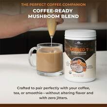 Sacred 7 Mushroom Coffee Booster |   Organic Mushroom Supplement Powder – Lions Mane, Reishi, Chaga & More |   Adaptogen + Nootropic |   100% Fruiting Bodies |   Mix With Coffee,Tea, Smoothies - 60 Servings - 冬蟲夏草 - 查看 11