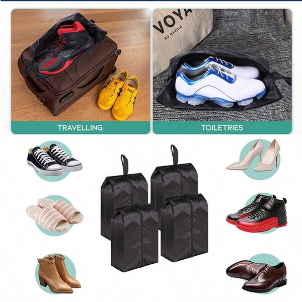 4 szt. Torby do przechowywania butów i torebek, wykonane z wodoodpornej tkaniny taftowej, wodoodporne/ochrona przed promieniowaniem UV/pyłoszczelne, odpowiednie do domu i przenośnego przechowywania na zewnątrz
