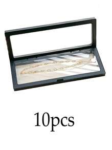 Acrylic 3D Floating Display Storage Box - Acrylic Jewelry Storage Box With Elastic Film, For Necklaces, Bracelets, Rings, Coins, Earrings And Pins Transparent Hanging Organizer - Retail And Personal Use Gift Box, Jewelry Gift Box, Transparent Design, Secure Closure For Women Storage Organizer Travel Essentials Gift Back To School