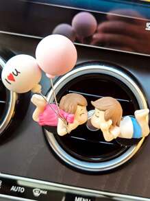 2pcs Cute Couple Doll Decorations For Car Interior, Fit For Dashboard, Air Vent, Display
