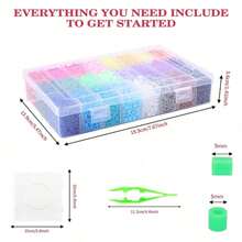 5000 piezas - Juego de 24 colores de cuentas redondas huecas, cuentas de 5mm, con caja y tablero transparente, cuentas de fusión creativas DIY para manualidades y decoración de uso diario