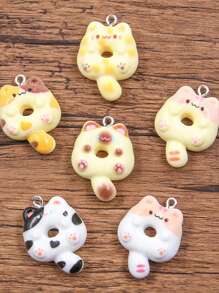 2pcs/Lot Resin Miniature Cat Cabochon Cat Doughnut Fairy Garden Decoration DIY Accessories Scrapbooking Craft 21*29mm