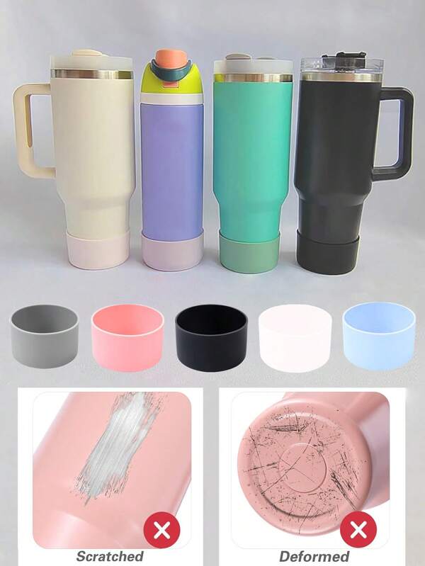 1pc Silicone Cup Cover, Non-Slip Bottom Protective Cover For 12oz-40oz Hydro Sport Flask/ Water Bottles, Tumbler Anti-Slip Bottom Sleeve Cover For All Water Bottles Bottom Width Of 2.83-2.95in ,Hydrobottle, Water Bottle Accessories